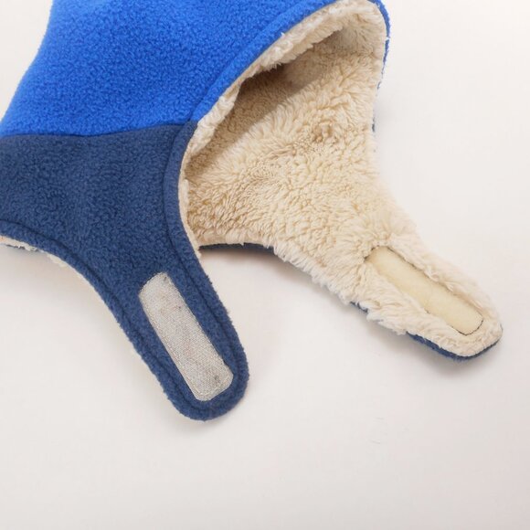 LL Bean Toddler Size 2T - 4T Blue Fleece Pom Hat Chin-Strap Warm Sherpa Lined - Picture 3 of 8